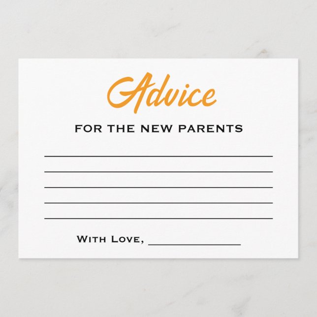 Neutral citrus A Little Cutie Baby Shower Rådkort (Framsida)