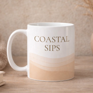 Neutral Coastal Sips Klassisk Mugg, 11 oz Kaffemugg