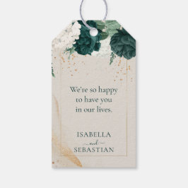 Neutral Cream Lavender Touch Emerald Green Presentetikett