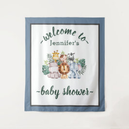 Neutral Djungel Safari Djur Baby Shower Vild En