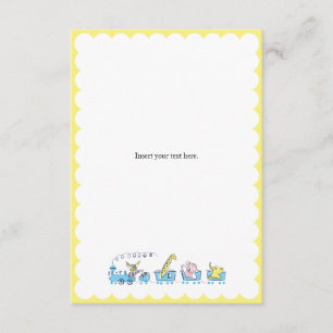 Neutral djurträn Retro Baby Shower-insats Tilläggskort