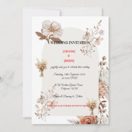 Neutral Earth Tone Wedding Card Inbjudningar