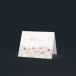 Neutral Earthy Wildflower Floral Bridal Shower Tack Kort<br><div class="desc">Send your gratitude with this versatile watercolor wildflower thank you card, featuring a cheerful meadow of hand-painted blooms in romantic neutral tones with modern script lettering that reads “thank you.” The inside is left blank so you can handwrite a personal note or customize the text on Zazzle. Perfect for weddings,...</div>