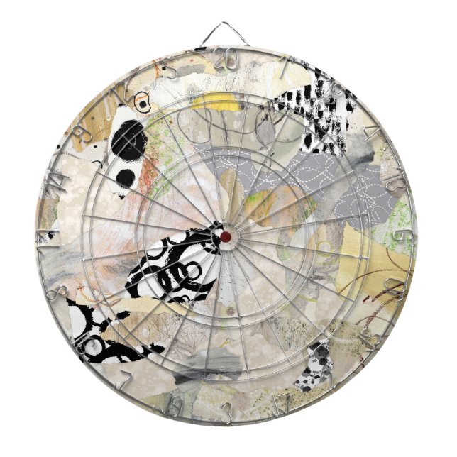 Neutral Elegant Abstract Collage Design Darttavla (Framsidan)