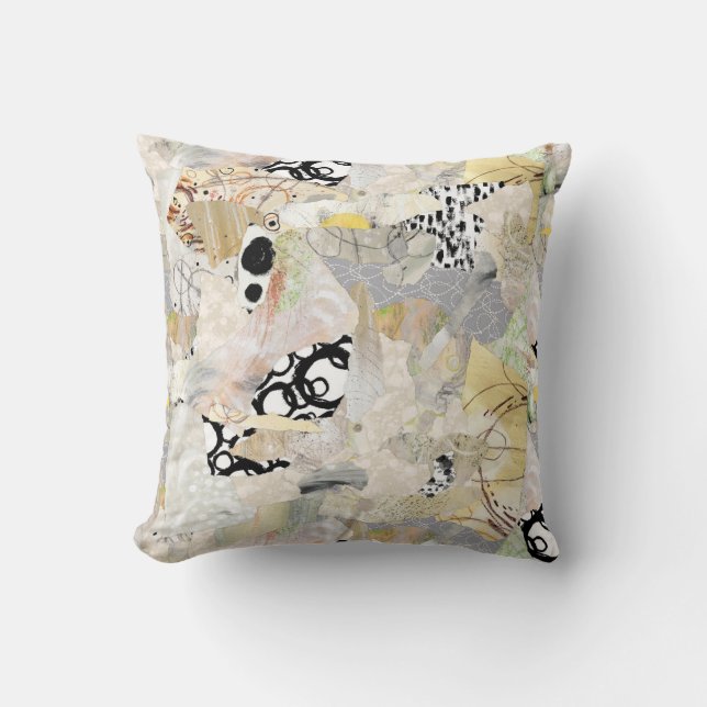 Neutral Elegant Abstract Collage Design Kudde (Framsida)