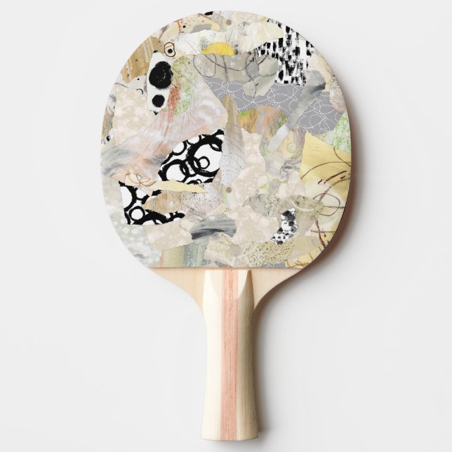 Neutral Elegant Abstract Collage Design Pingisracket (Framsidan)