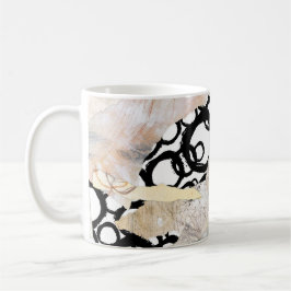 Neutral Elegant Abstrakt Kollage Design Kaffemugg