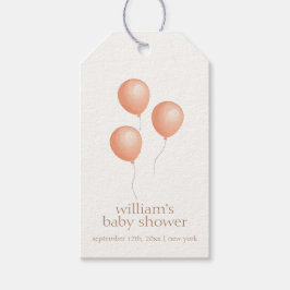 Neutral Elegant Boho Ballong Bebis Shower Presentetikett