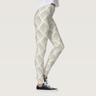Neutral Estetisk Minimal Löv Mönster Leggings