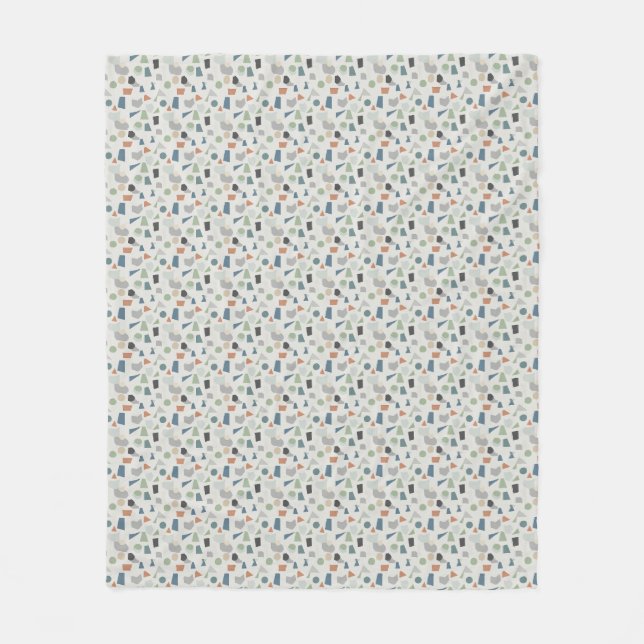 Neutral färg geometriskt mönster – Modernt  Fleecefilt (Framsidan)