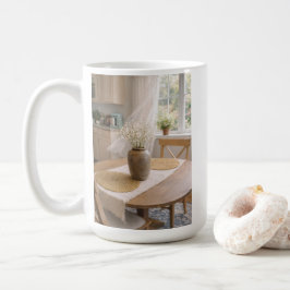 Neutral Farmhouse Wildflower Floral Kaffemugg