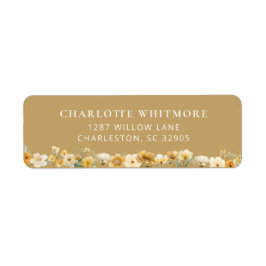 Neutral Floral Return Address Label Returadress Etikett