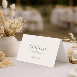 Neutral Floral Wedding Place Cards Kort