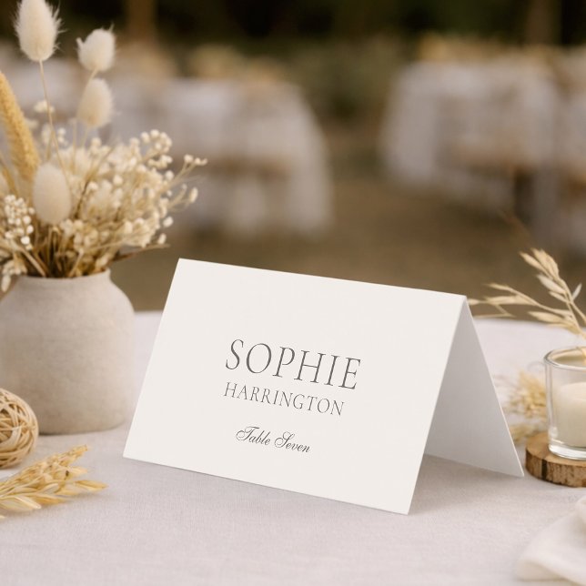 Neutral Floral Wedding Place Cards Kort (Skapare uppladdad)