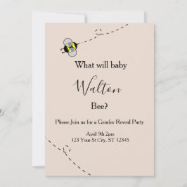 Neutral Gender Reveal Invitations Bee Themed Inbjudningar