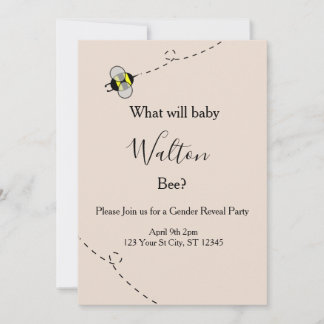 Neutral Gender Reveal Invitations Bee Themed Inbjudningar