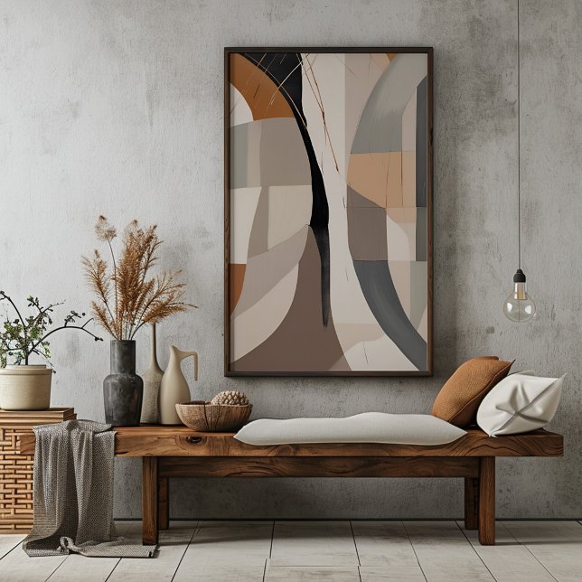 Neutral geometrisk abstrakt utan ram poster (Skapare uppladdad)