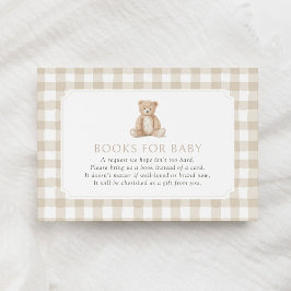 Neutral Gingham Teddy Bear Books for Baby Tilläggskort