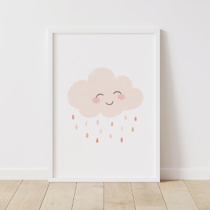 Neutral Glad Moln Nurseries Dekorationsaffisch Poster