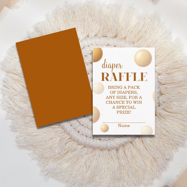 Neutral Gold Balloon Diaper Raffle Baby Shower Tilläggskort (Skapare uppladdad)