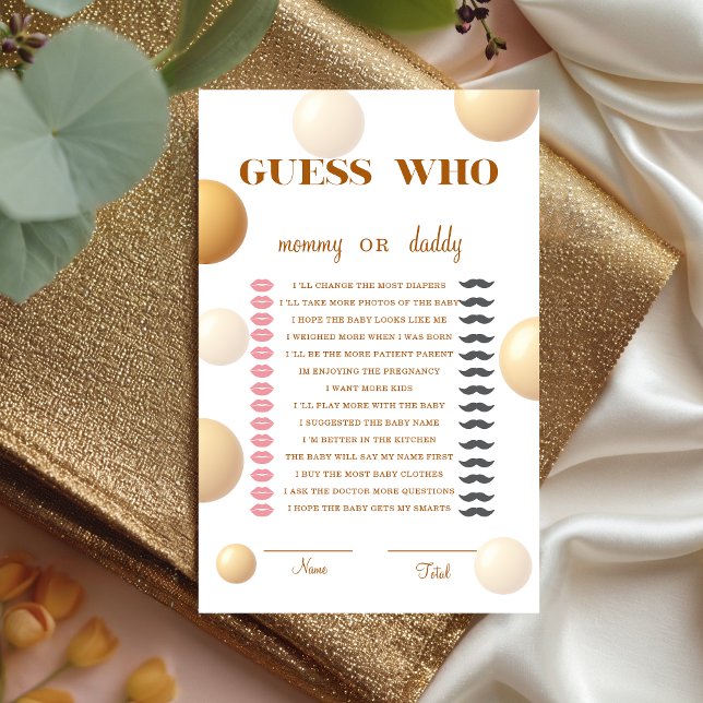 Neutral Gold Balloon Guess Who Baby Game (Skapare uppladdad)