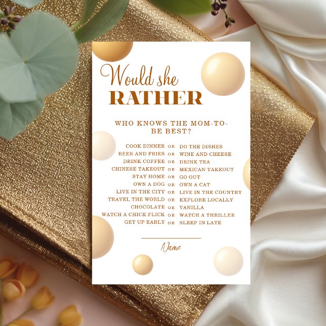 Neutral Gold Balloon Would She Rather Game (Skapare uppladdad)