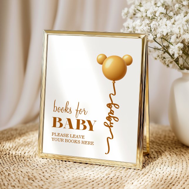 Neutral Gold Teddy Balloon Books for Baby Poster (Skapare uppladdad)