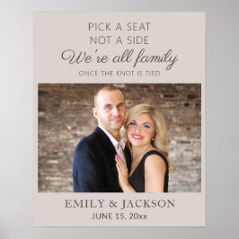 Neutral Grå Välj en Stol Inte ett Parti Bröllopsfo Poster