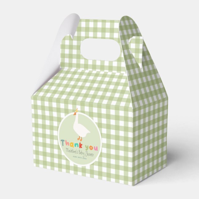 Neutral Green Silly Goose Baby Shower Presentaskar (Framsidan Sidan)