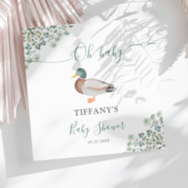 Neutral Greenery Baby Shower för anka-kön Pappersservett