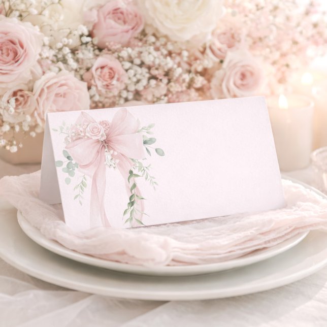 Neutral Grönskande Båge Baby i Blomning Placeringskort (Skapare uppladdad)