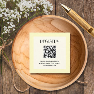 Neutral gul bebis shower presentregistrerings QR-k Tilläggskort