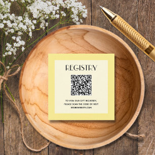 Neutral gul bebis shower presentregistrerings QR-k Tilläggskort