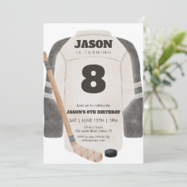 Neutral Hockey Jersey Birthday Sports Party Inbjudningar