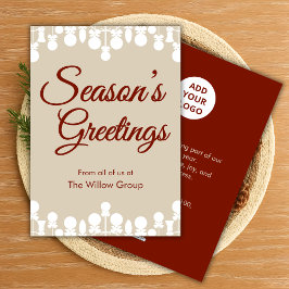 Neutral Holiday Card | Custom Business Logo Julkort