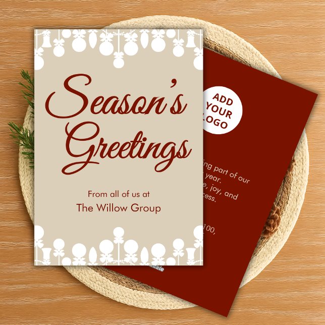 Neutral Holiday Card | Custom Business Logo Julkort (Skapare uppladdad)