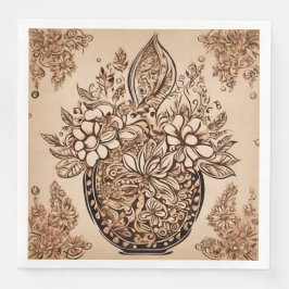 Neutral höstblomma elegant bröllop pappersservett