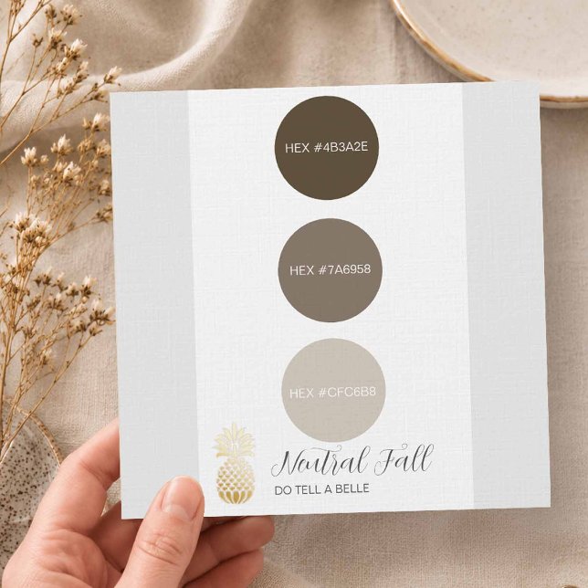 Neutral hösthjältningspalett inbjudningar (Natural fall wedding colors)