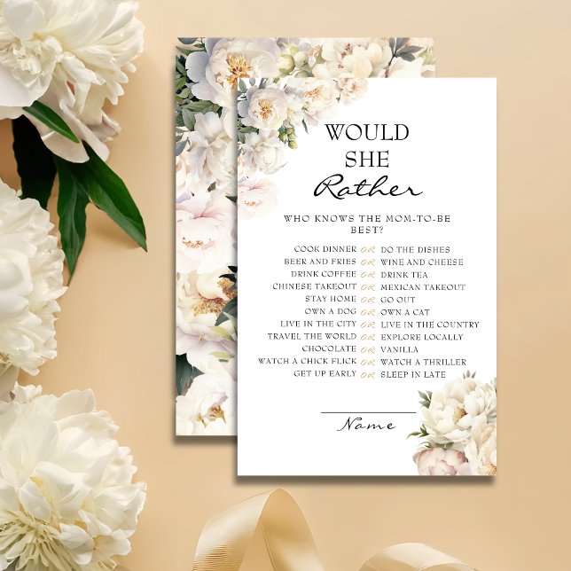 Neutral Ivory Peony Would She Rather Game Card (Skapare uppladdad)