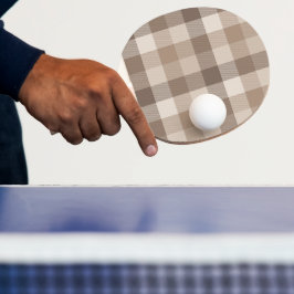 Neutral jordbrun gingham carreau rutnät  pingisracket