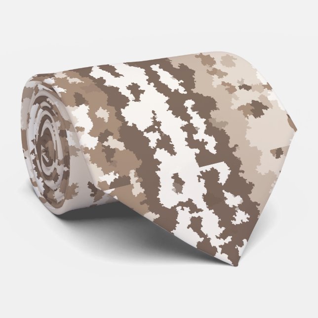 Neutral jordkamuflage oregelbunden abstrakt design slips (Rullad)