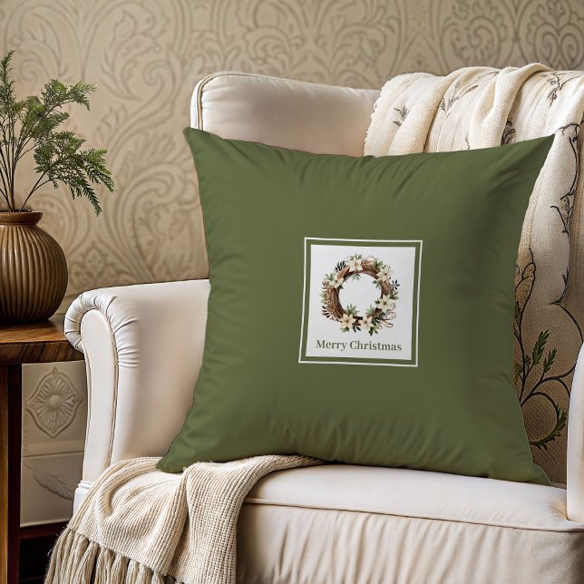 Neutral jordnära julkudde present till henne kudde (Neutral Earthy Christmas Pillow Gift for Her)