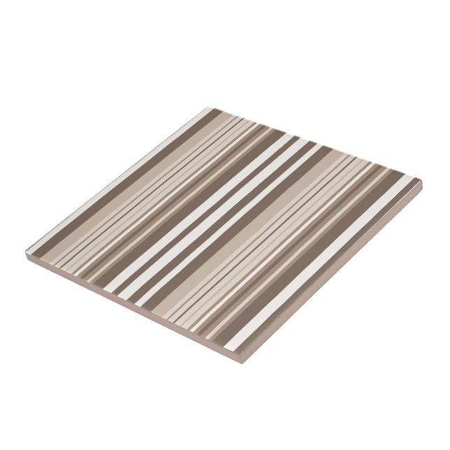 Neutral jordton randigt mönsterdesign  kakelplatta (Sidan)