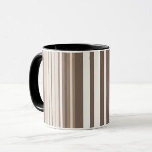 Neutral jordton randigt mönsterdesign mugg