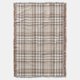 Neutral jordton Rutig Tartan Design Filt