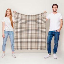 Neutral jordton Rutig Tartan Design Fleecefilt