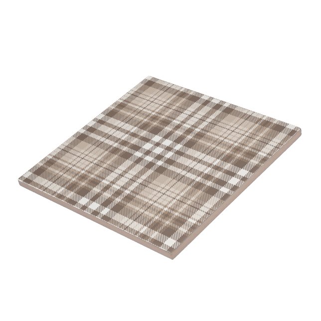Neutral jordton Rutig Tartan Design  Kakelplatta (Sidan)