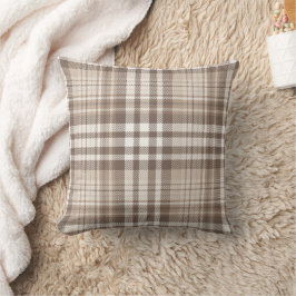 Neutral jordton Rutig Tartan Design Kudde