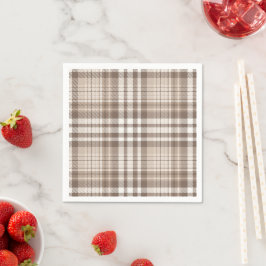 Neutral jordton Rutig Tartan Design Pappersservett