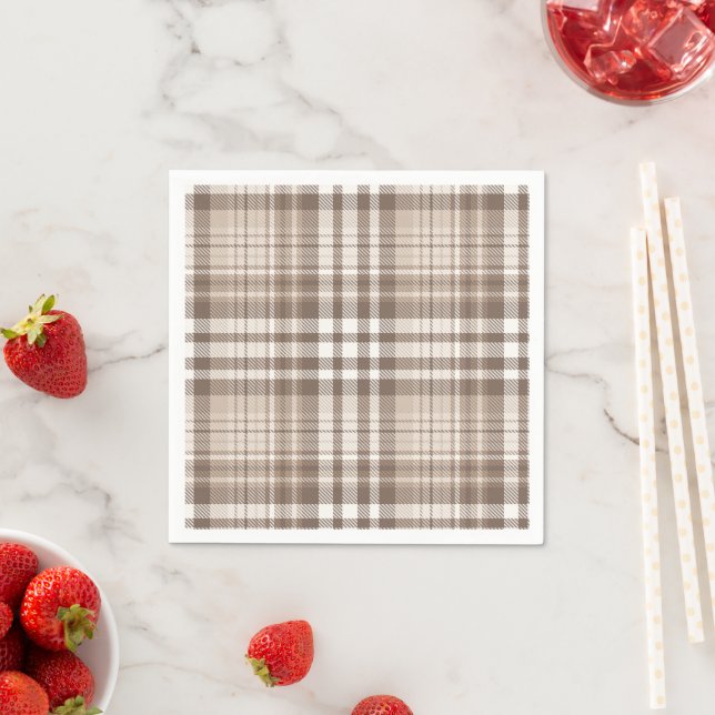 Neutral jordton Rutig Tartan Design  Pappersservett (Insitu)